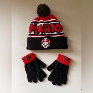 Super Mario Bros.Nintendo Boys Beanie And Gloves.